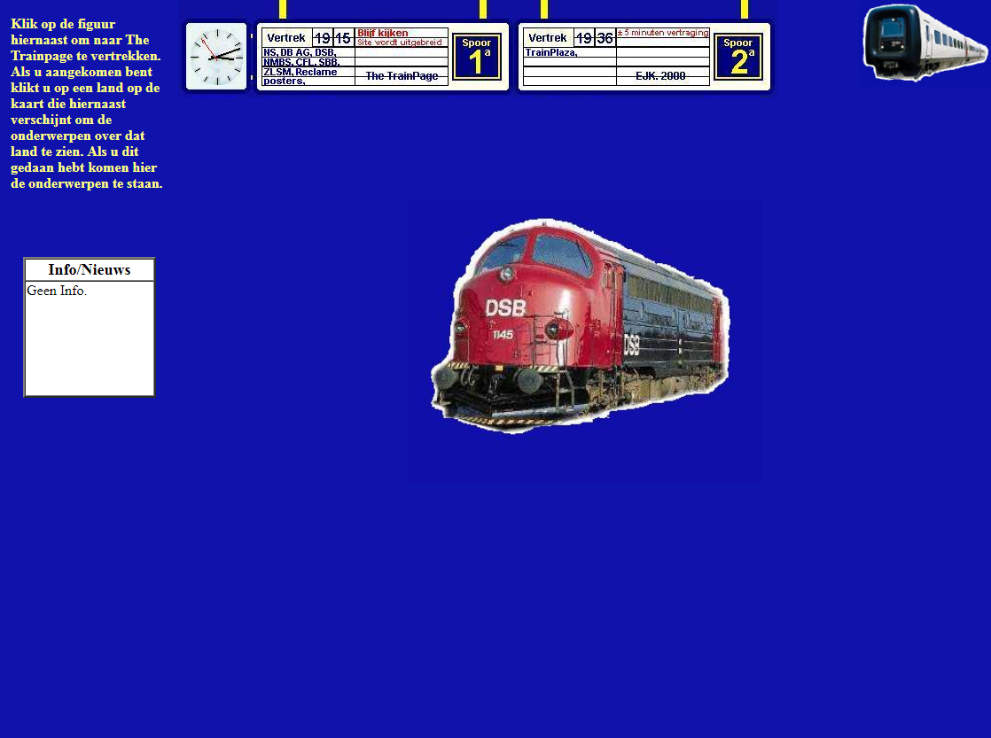 Intro pagina van The TrainPage