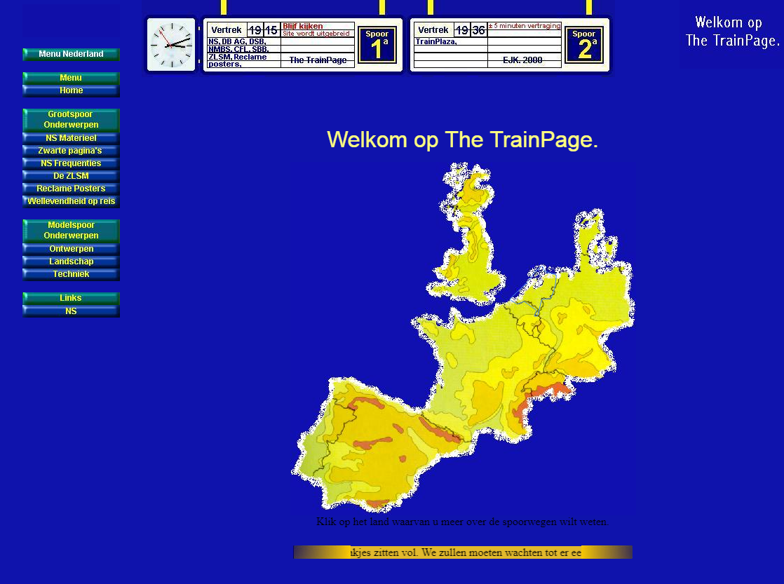 Pagina kaart NL van The TrainPage